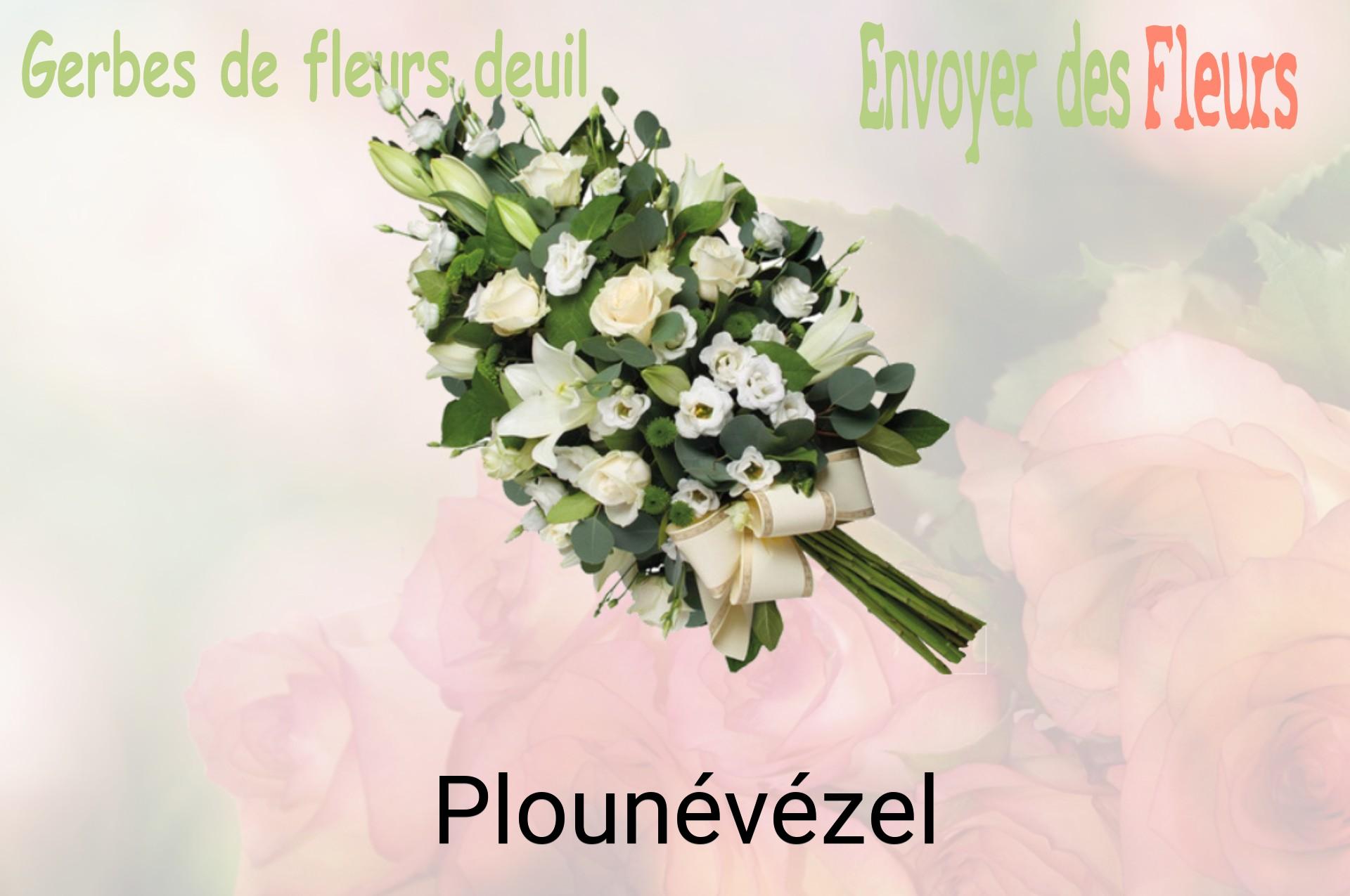 Gerbe de fleurs de deuil livrée à Plounévézel